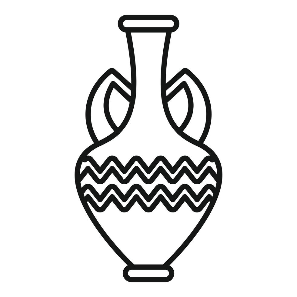 Ancient amphora icon outline vector. Vase pot vector