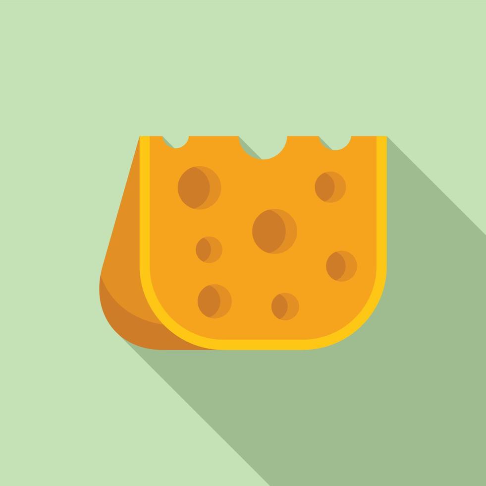 Cheese piece icon flat vector. Milk factory vector