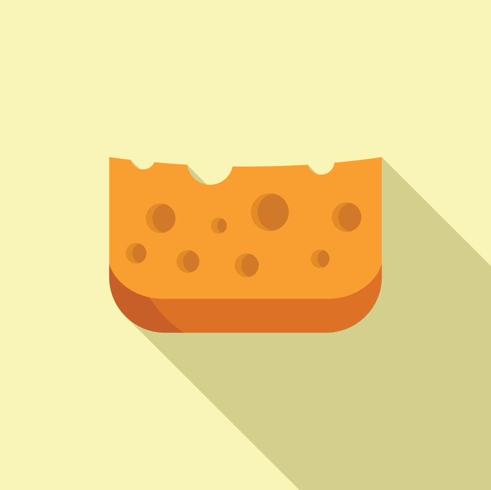 Cow cheese icon flat vector. Food production vector