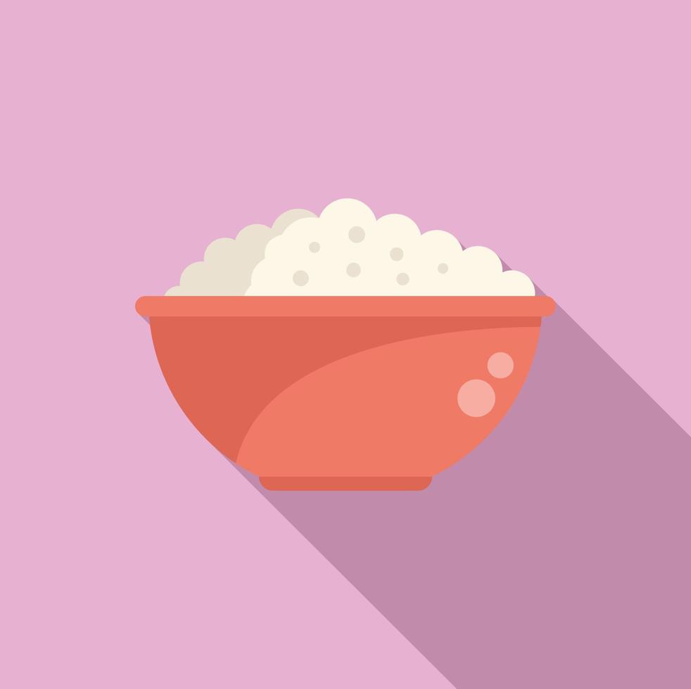 Milk cream bowl icon flat vector. Food production vector
