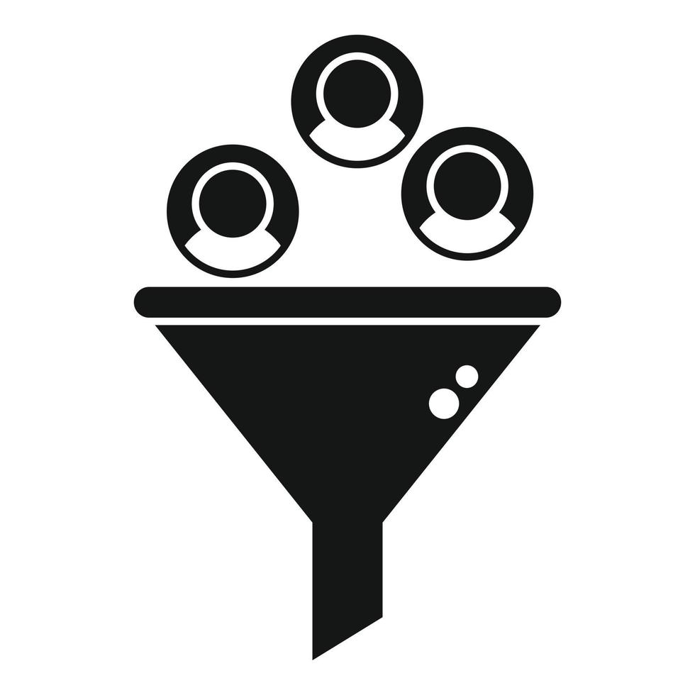 vector simple de icono de embudo de audiencia. cazador de objetivos