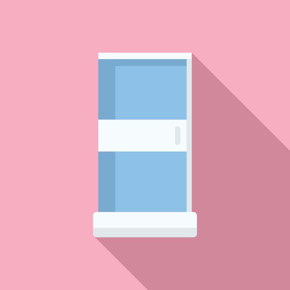 Furniture shower cabin icon flat vector. Glass door vector