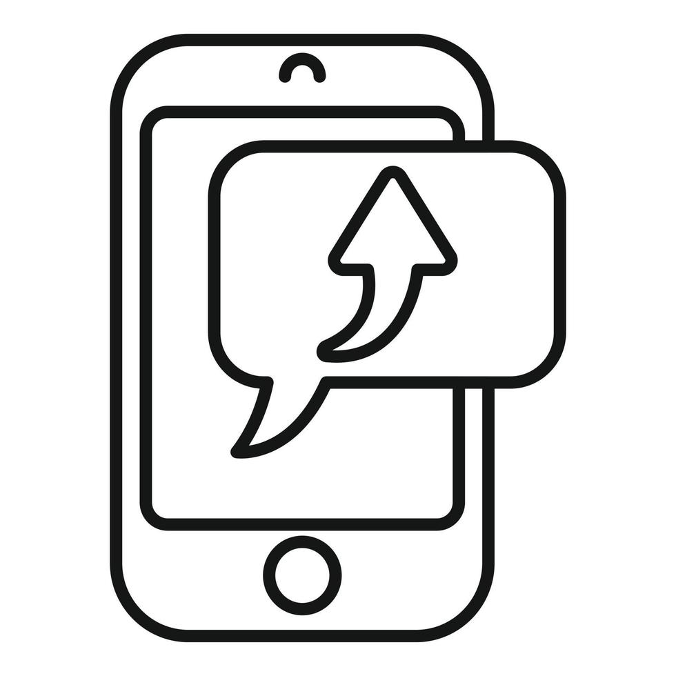 Data phone repost icon outline vector. Research graph vector