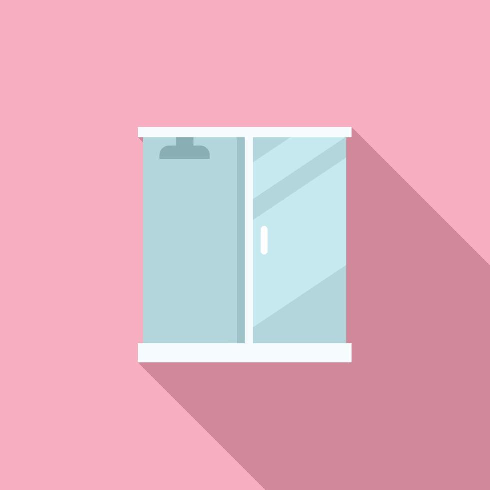 Room shower cabin icon flat vector. Stall glass vector