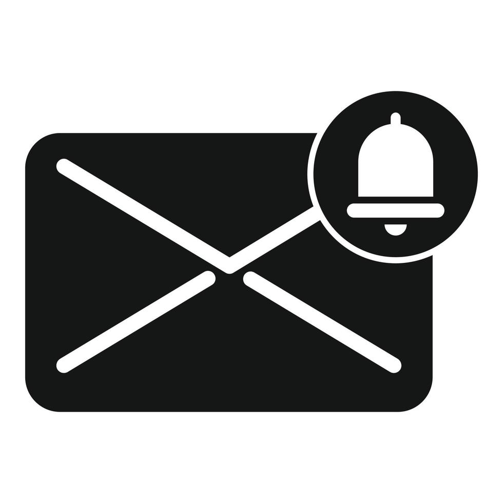 icono de campana de correo electrónico vector simple. mensaje de suscripción