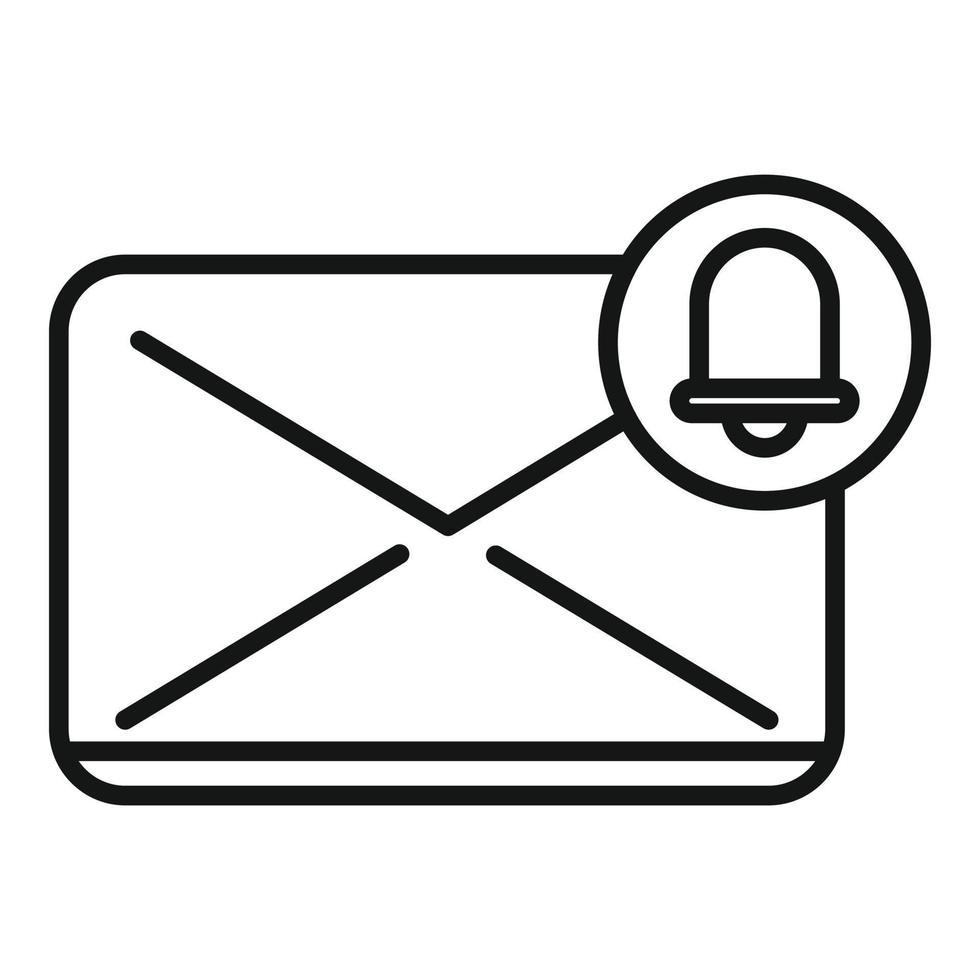 Email bell icon outline vector. Subscribe message vector