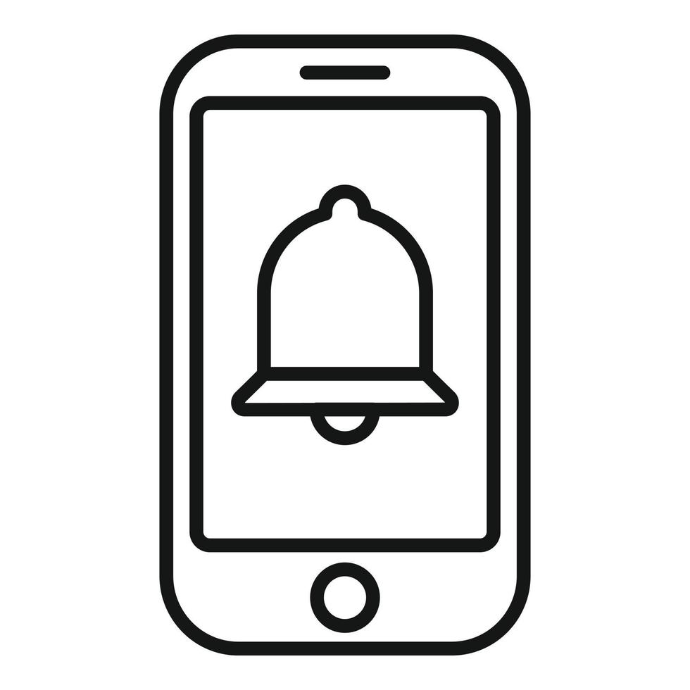 Phone sound bell icon outline vector. Email message vector