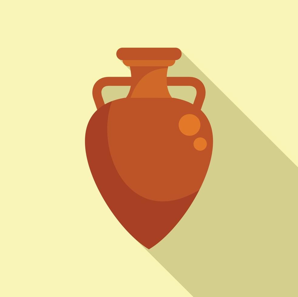 History amphora icon flat vector. Greek pot vector