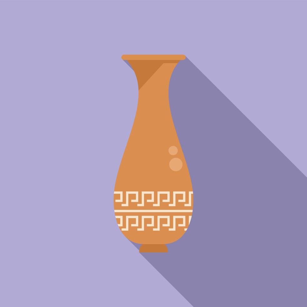 Museum amphora icon flat vector. Vase pot vector