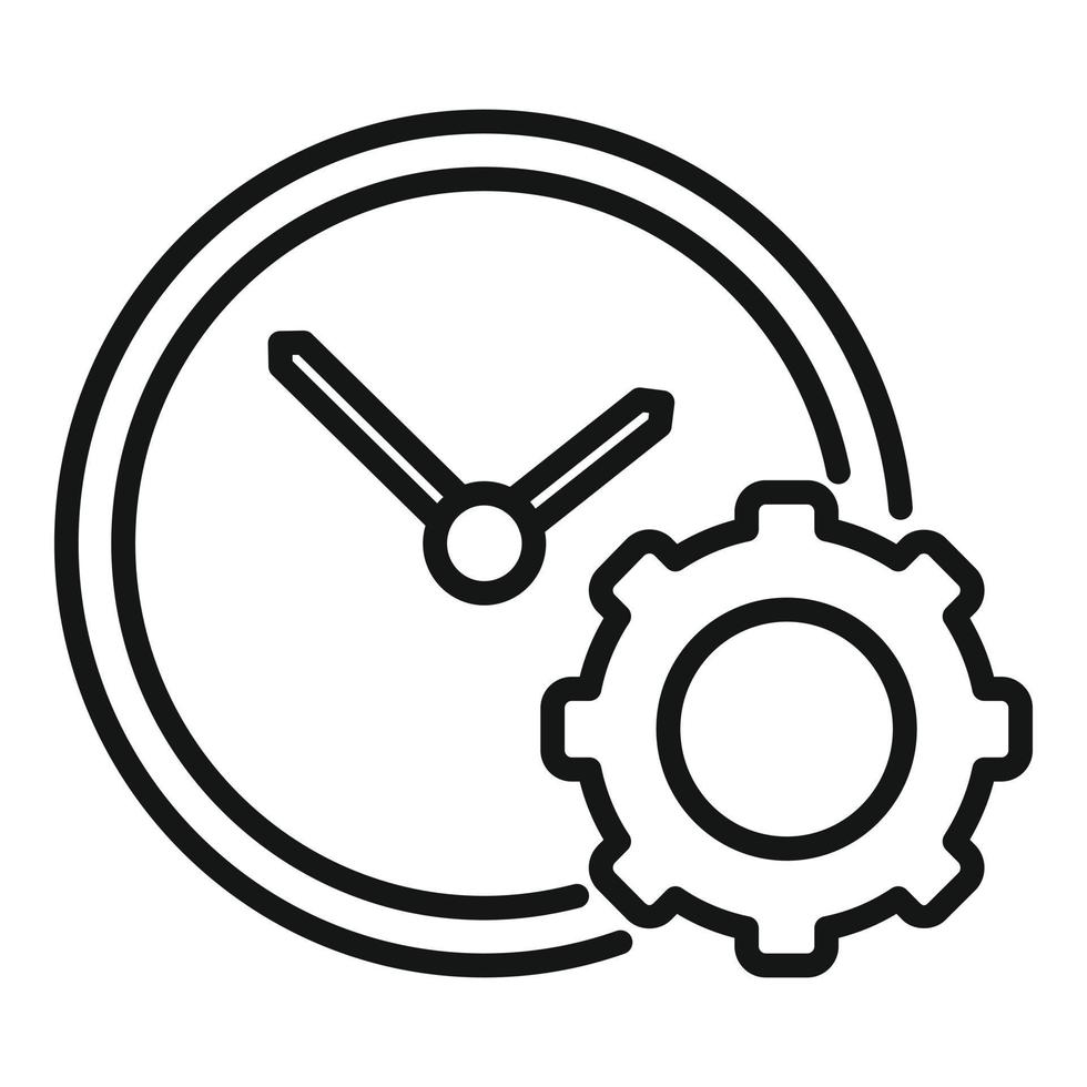 vector de contorno de icono de hora de oficina. trabajo flexible