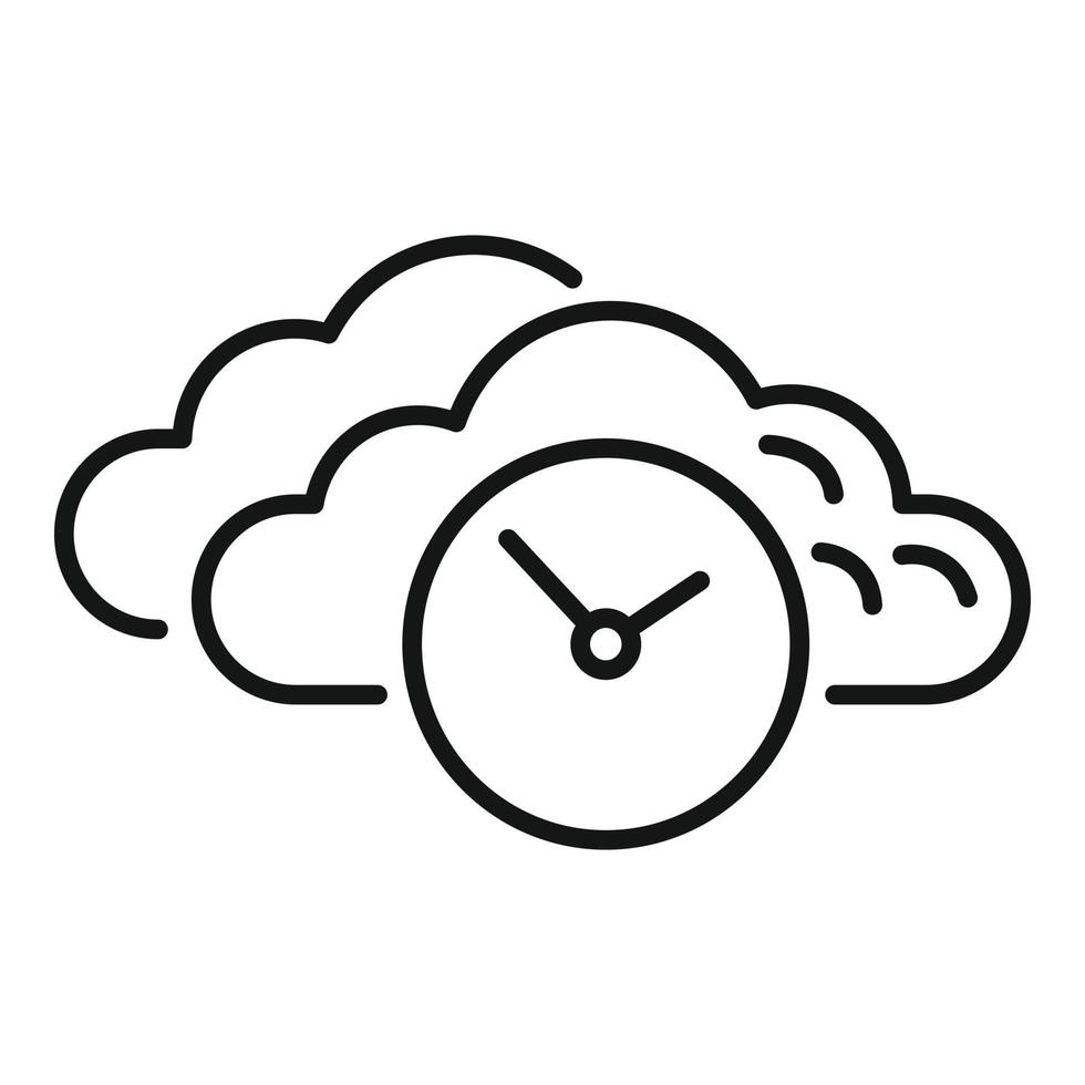 Work cloud hour icon outline vector. Office time vector
