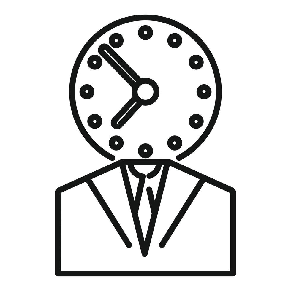 vector de contorno de icono de hora de trabajo empresarial. tiempo de oficina