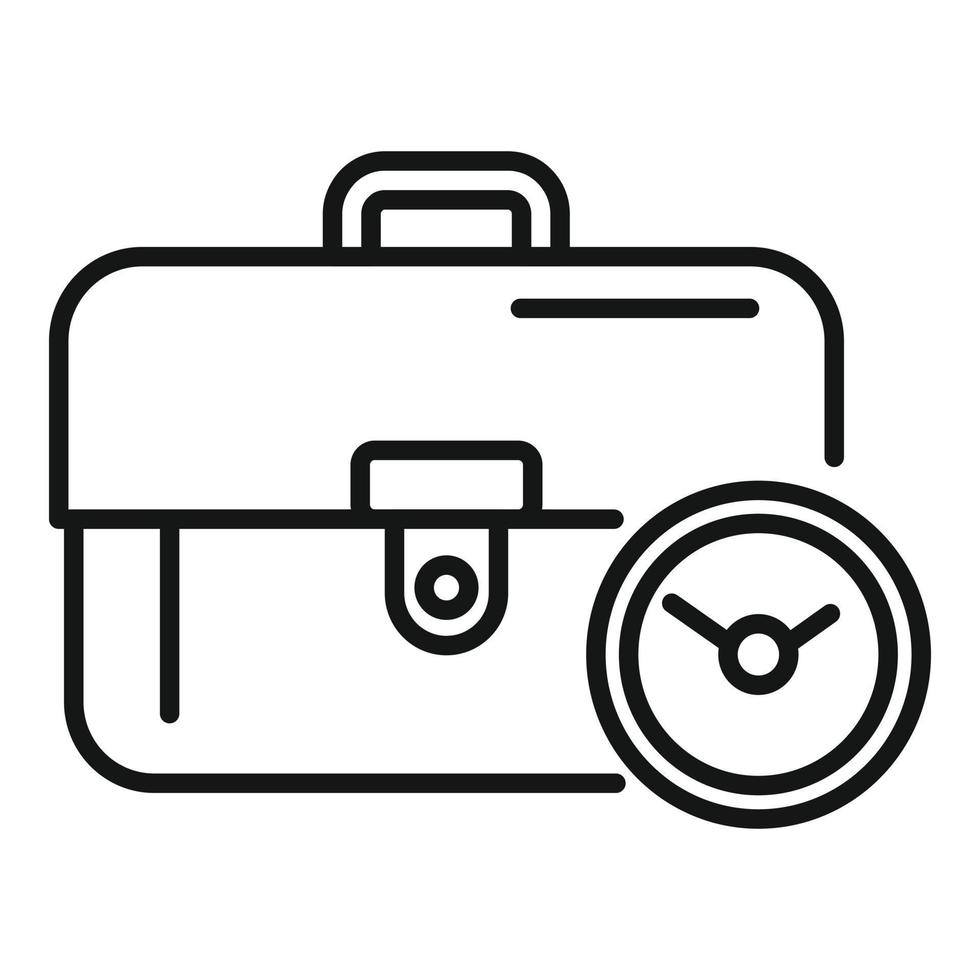 Leather bag icon outline vector. Work time vector