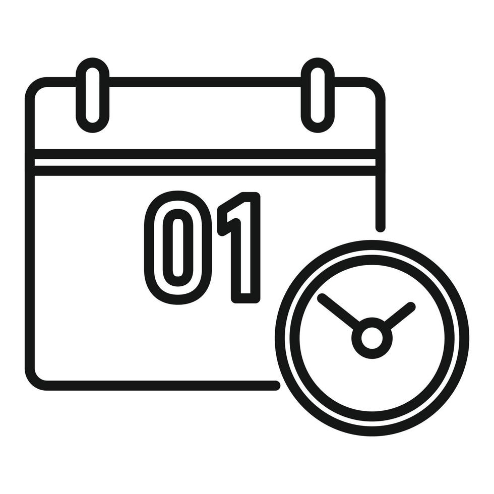 Remote calendar icon outline vector. Work time vector