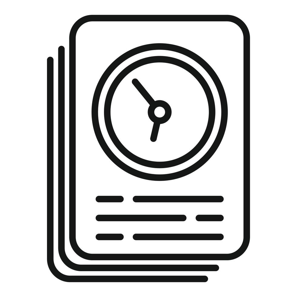 Work papers icon outline vector. Flexible time vector