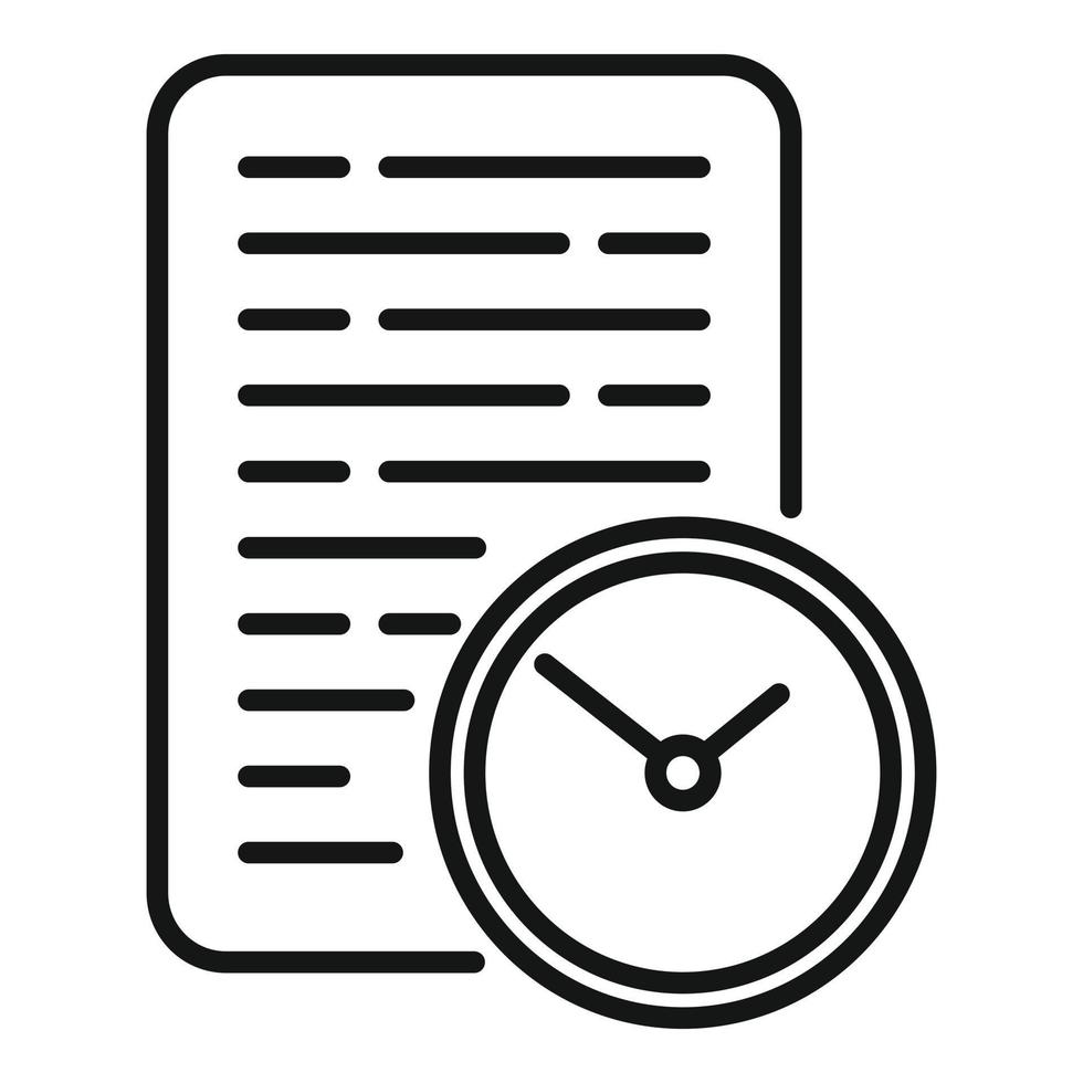 Paper work icon outline vector. Office time vector