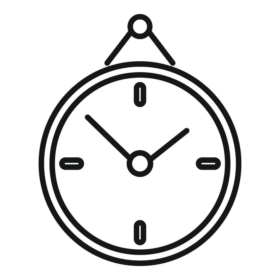 vector de contorno de icono de reloj de pared. tiempo de trabajo