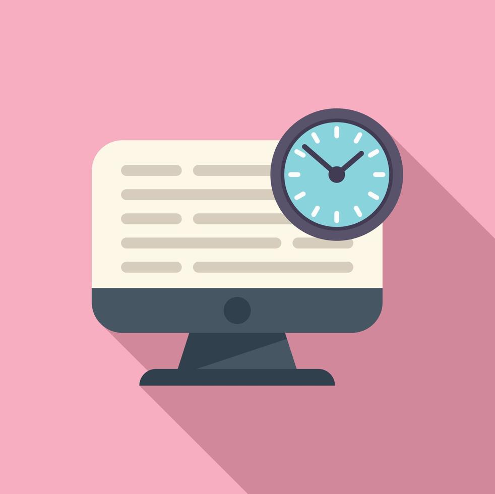 People work hour icon flat vector. Office time vector