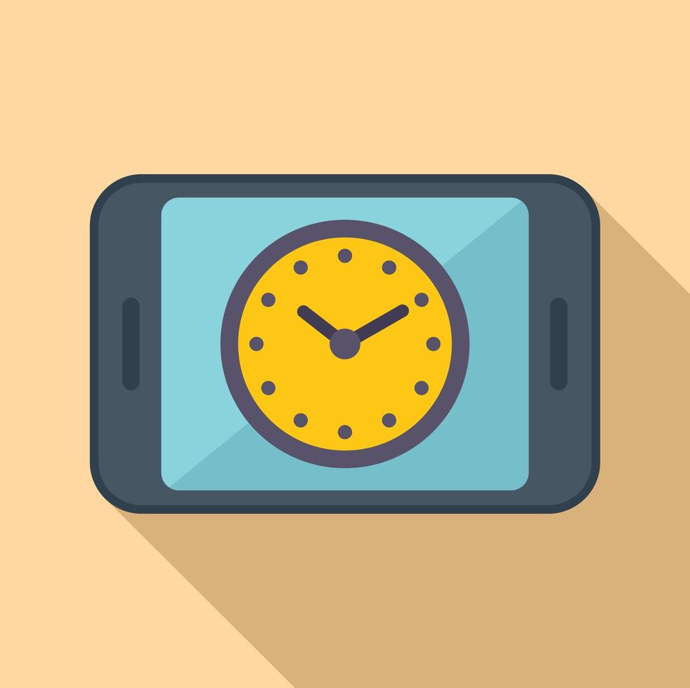 Smartphone work hour icon flat vector. Flexible time vector