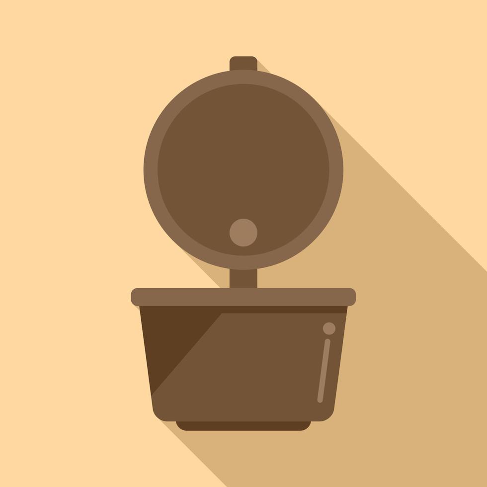 Open coffee capsule icon flat vector. Cafe espresso vector