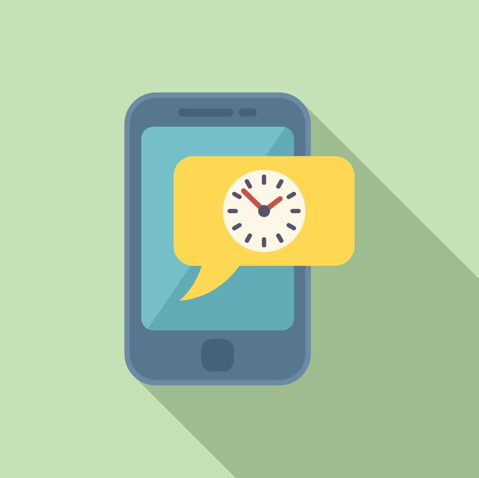 Smartphone work hour icon flat vector. Flexible time vector