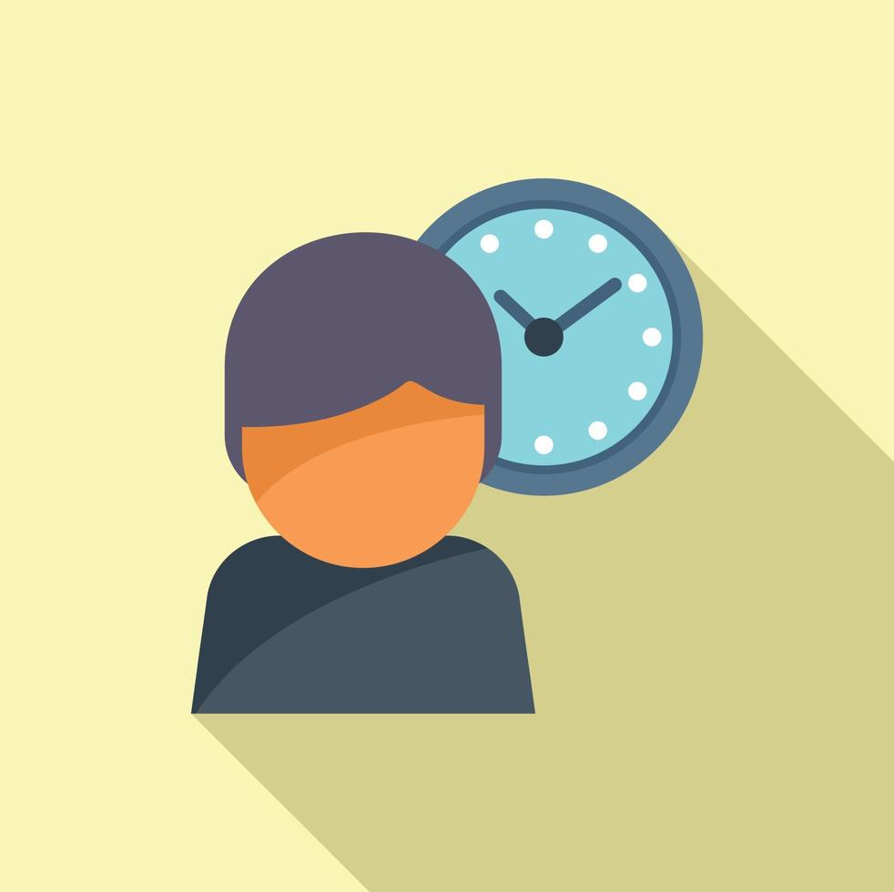 Remote hour clock icon flat vector. Office time vector