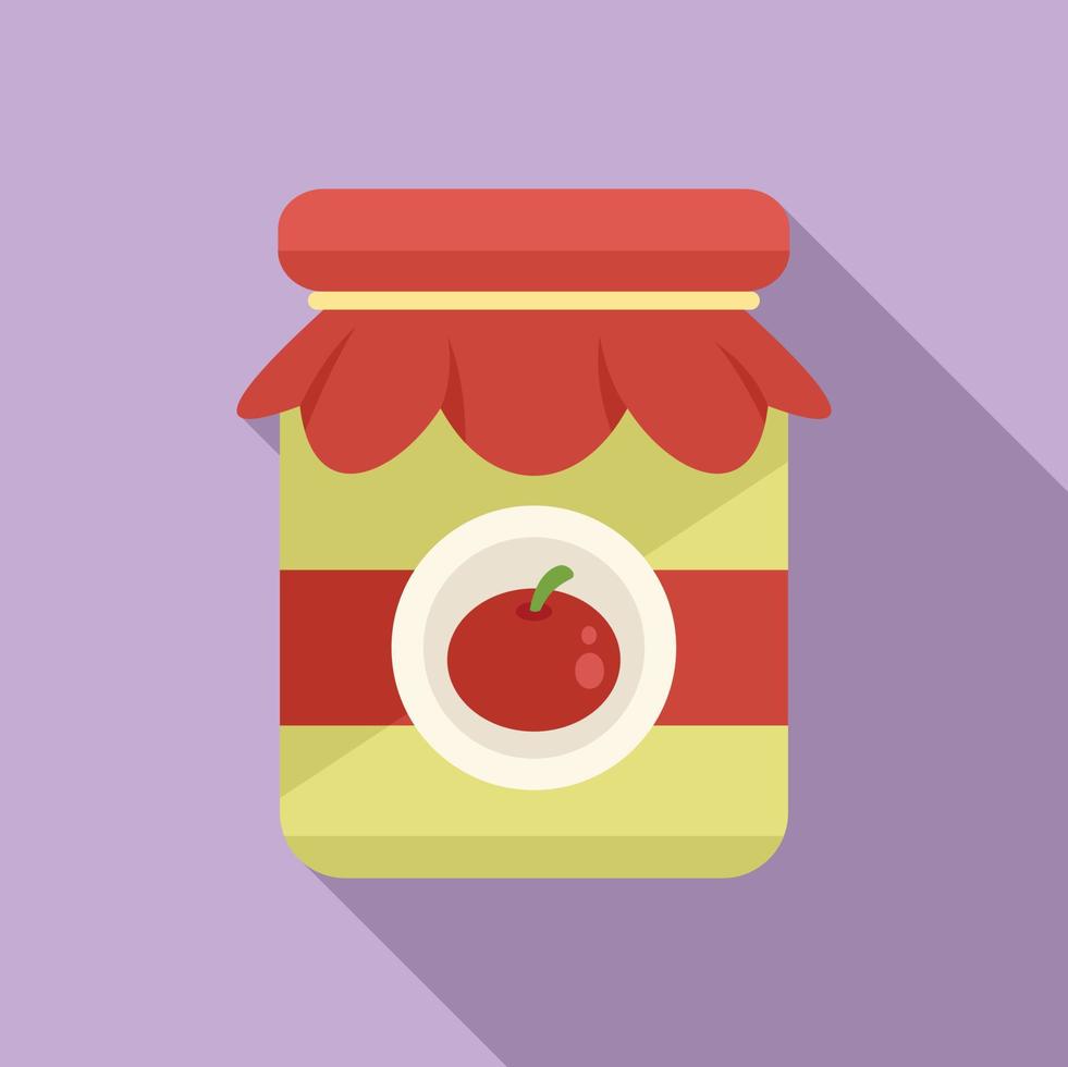 Canned cherry icon flat vector. Pickle food vector