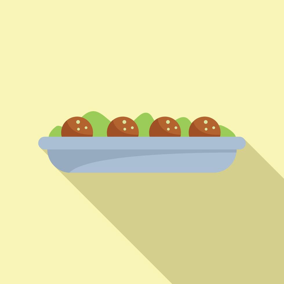 vector plano de icono de comida de falafel. cocinar pita