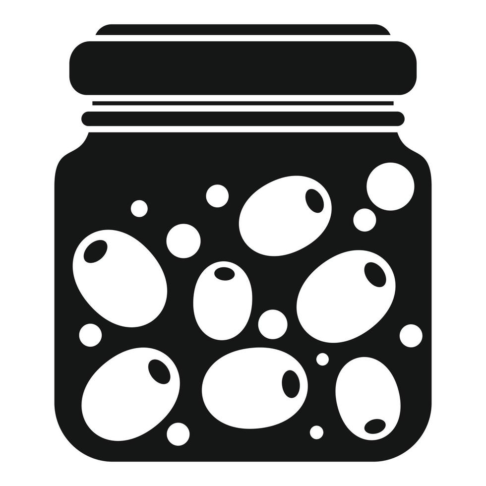 Canned olives icon simple vector. Food pickle vector