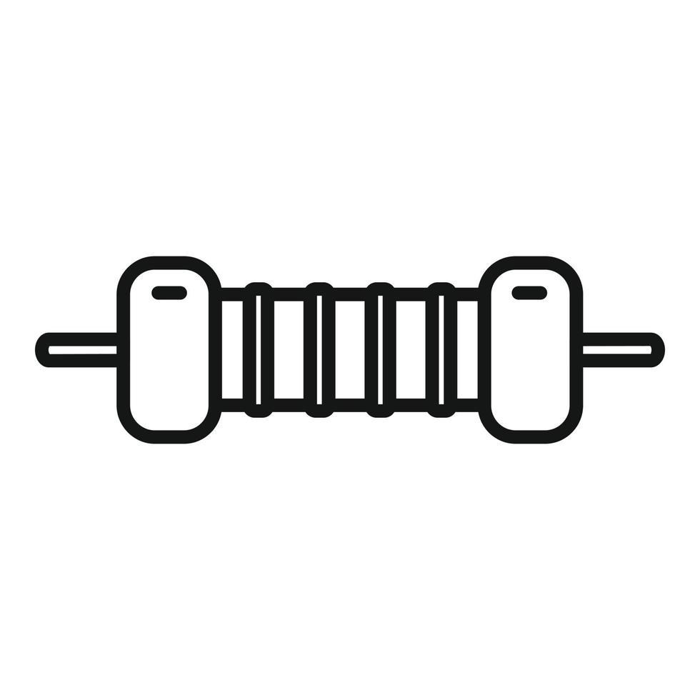 vector de contorno de icono de resistencia de circuito. condensador de chip