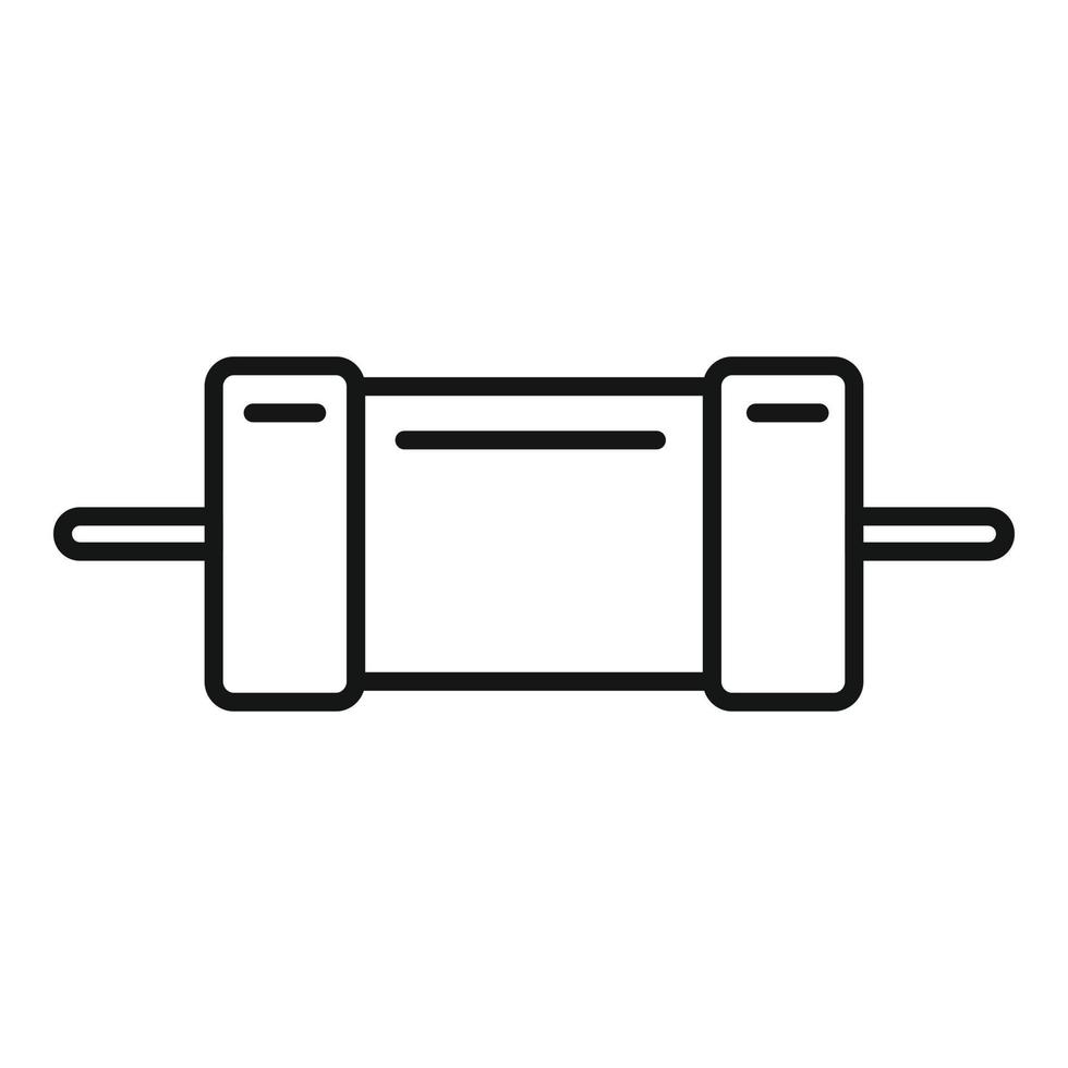 vector de contorno de icono de resistencia eléctrica. circuito electrico