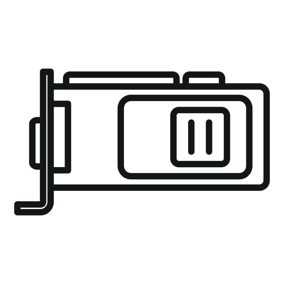 Gpu hardware icon outline vector. Computer card vector