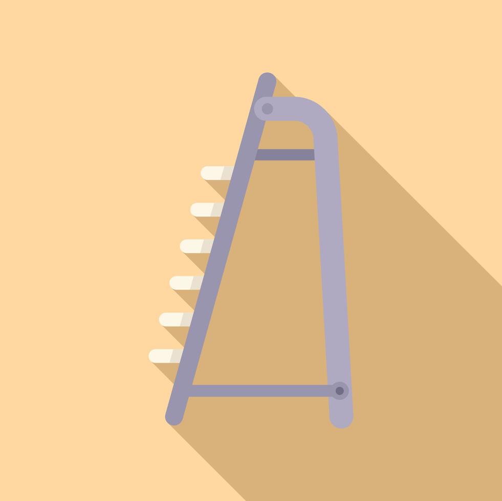 Metal ladder icon flat vector. Step construction vector