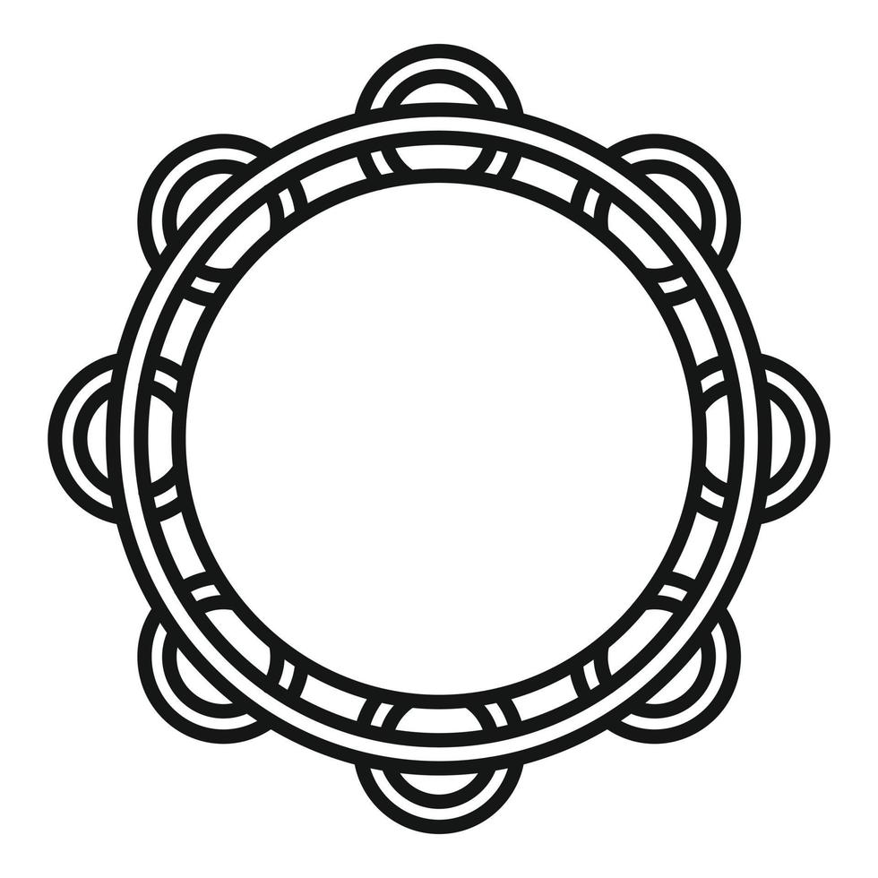 Samba tambourine icon outline vector. Music drum vector