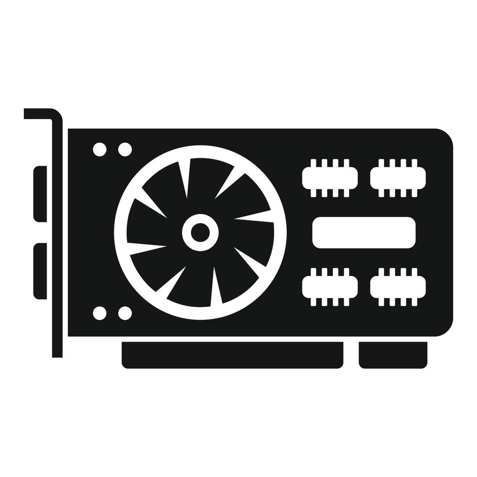 Pci gpu card icon simple vector. Pc video vector
