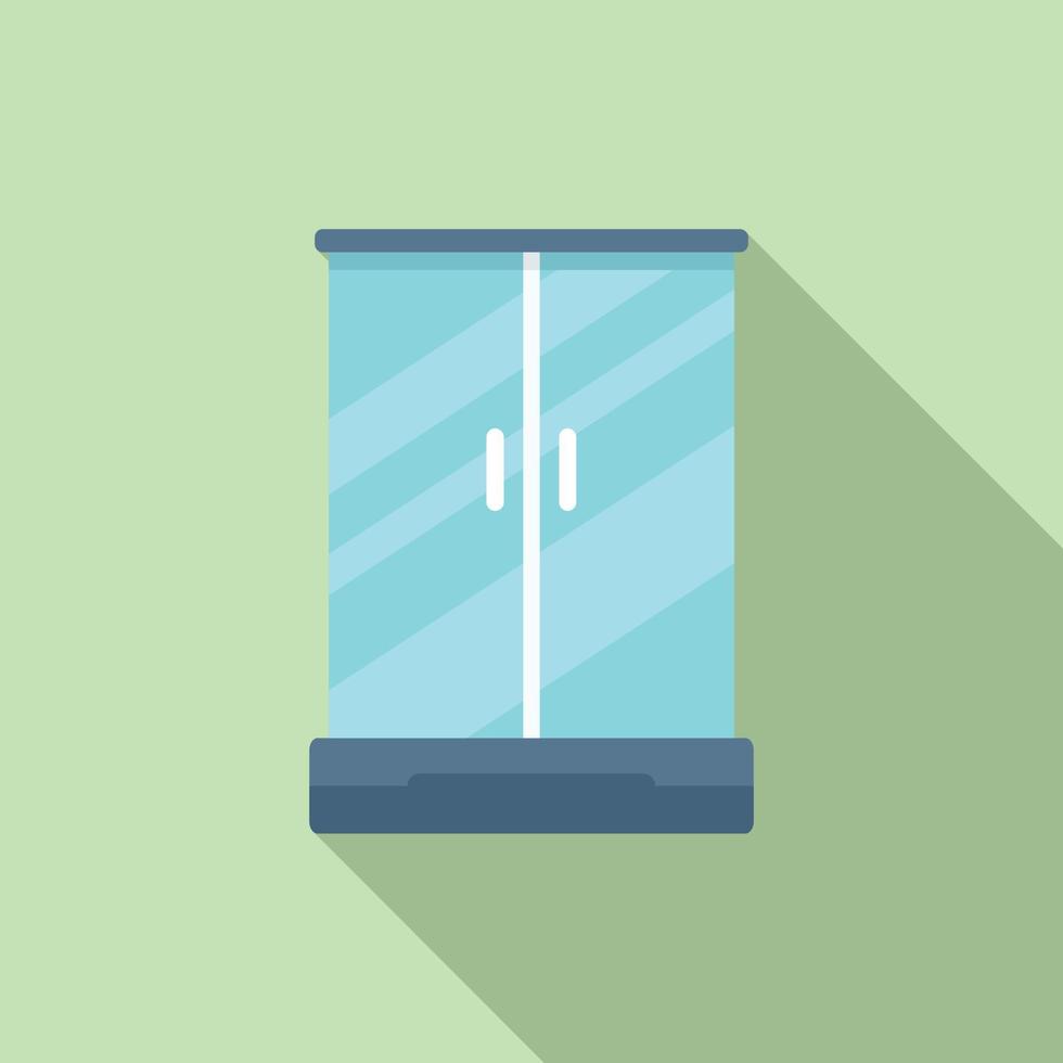 Shower stall icon flat vector. Glass cabin vector