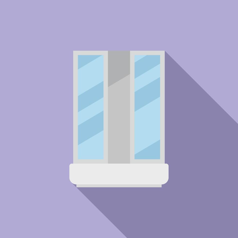 Water shower cabin icon flat vector. Glass stall vector