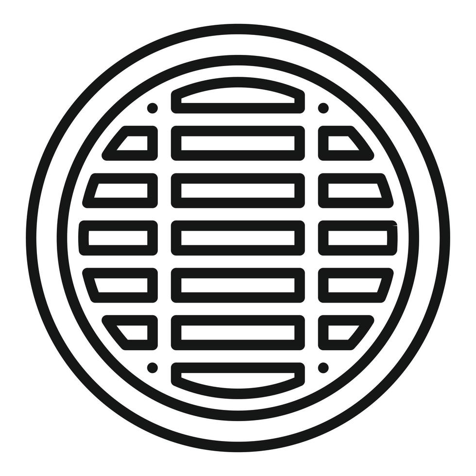 Road manhole icon outline vector. City construction vector