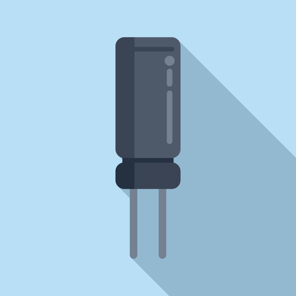 Central resistor icon flat vector. Electric circuit vector