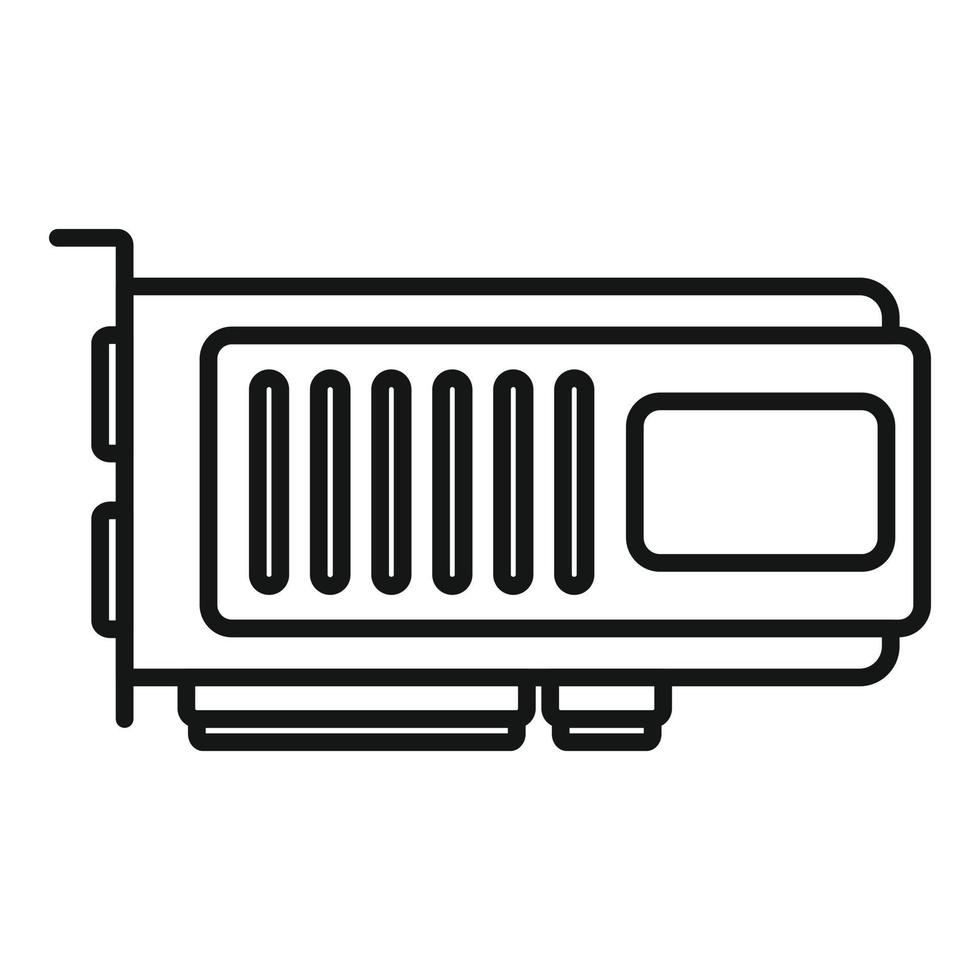 Gpu board icon outline vector. Computer card vector
