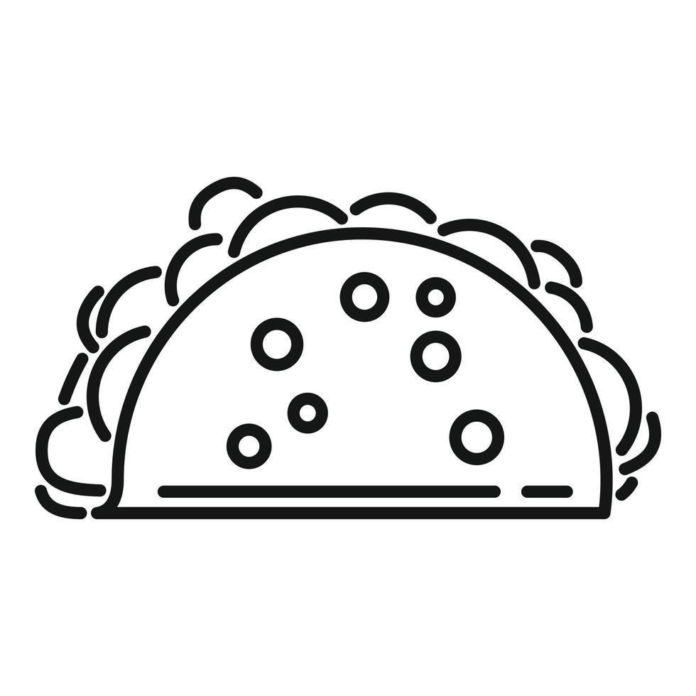 vector de contorno de icono de taco de queso. comida mexicana