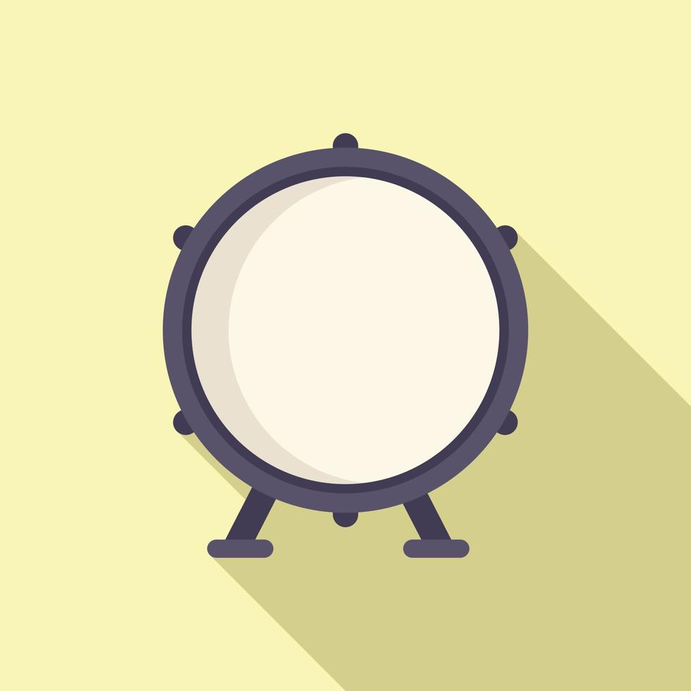 Roll drum icon flat vector. Music instrument vector