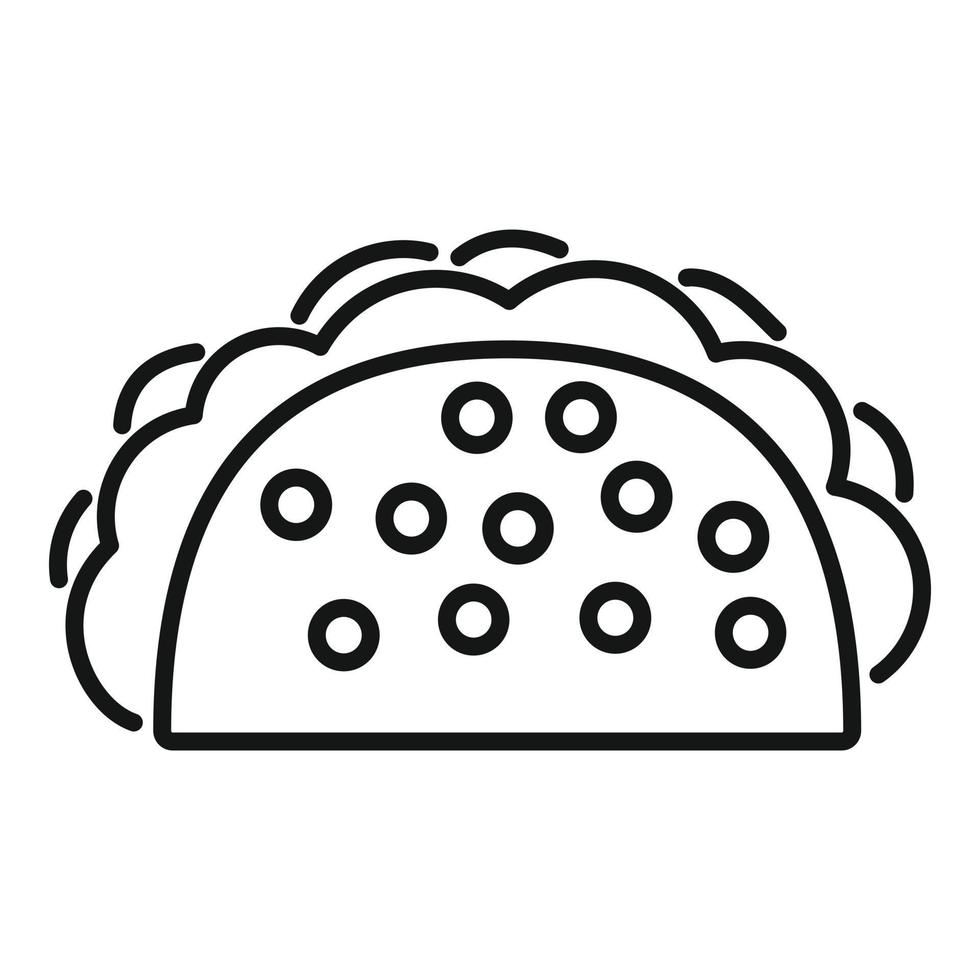 vector de contorno de icono de taco de cena. menú de tacos