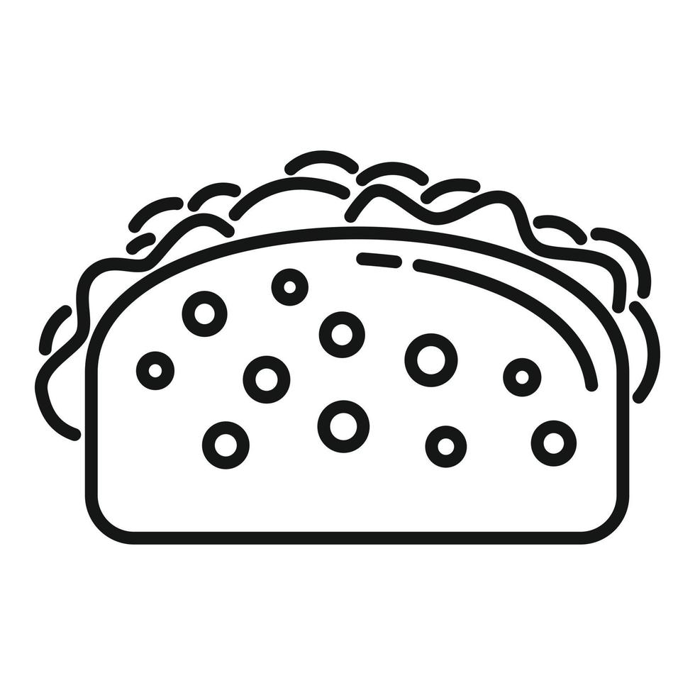 Happy taco icon outline vector. Tacos menu vector