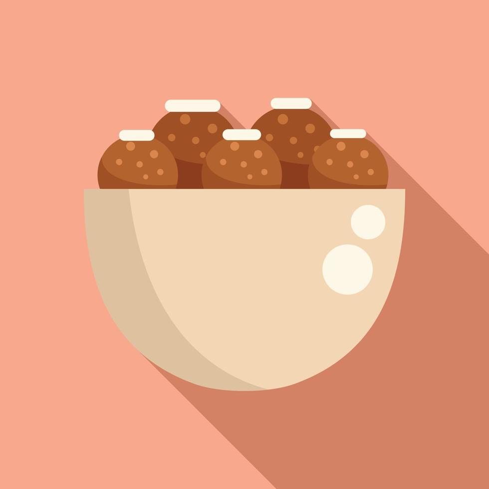 Celebration falafel icon flat vector. Cooking delicious vector