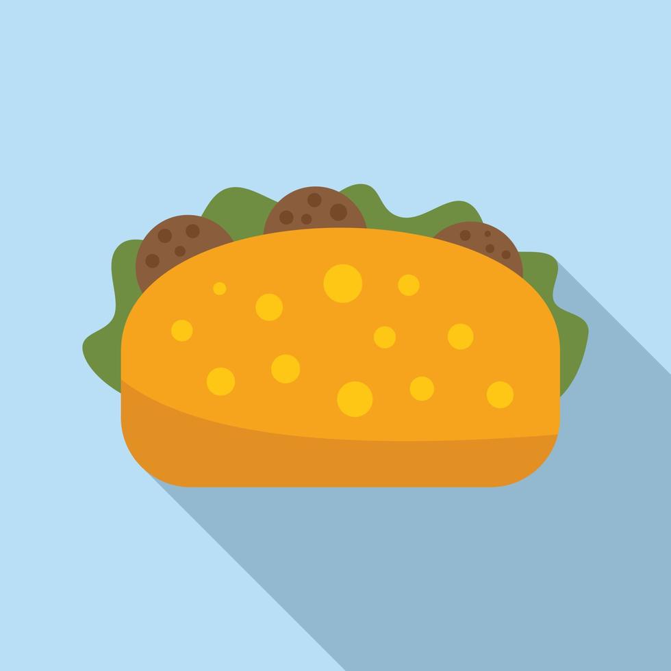 Falafel sandwich icon flat vector. Cooking vegan vector