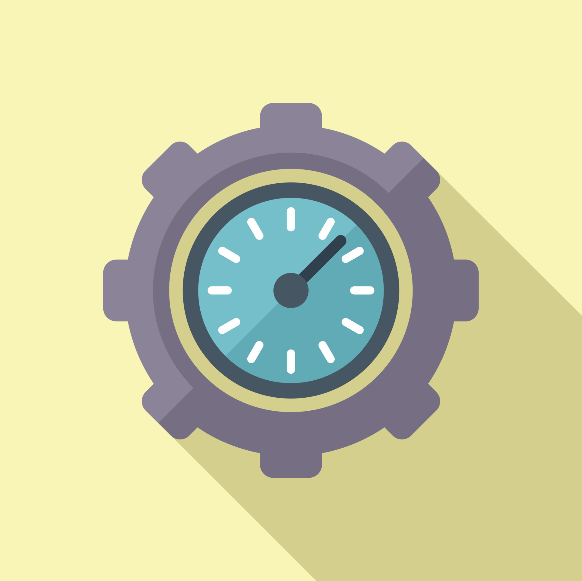 Work clock icon flat vector. Work time 15150553 Vector Art at Vecteezy