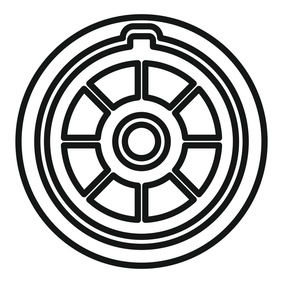 Iron manhole icon outline vector. City road vector