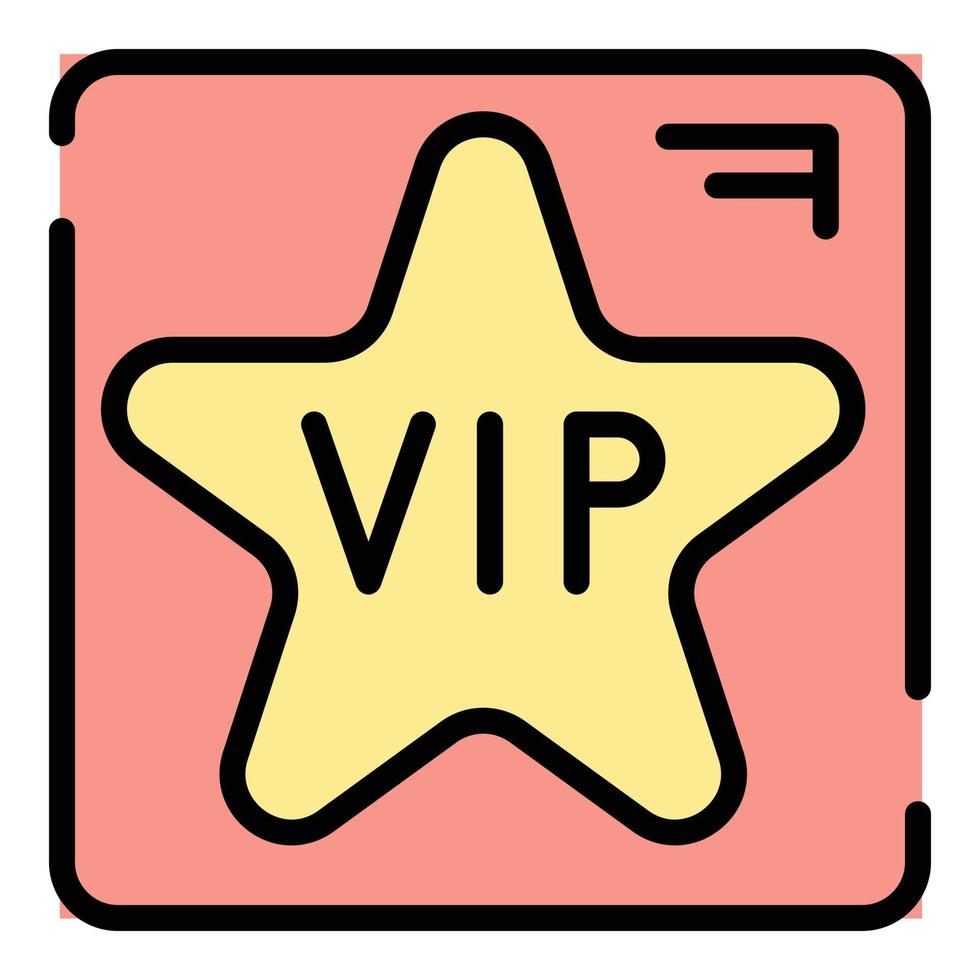 VIP star icon color outline vector