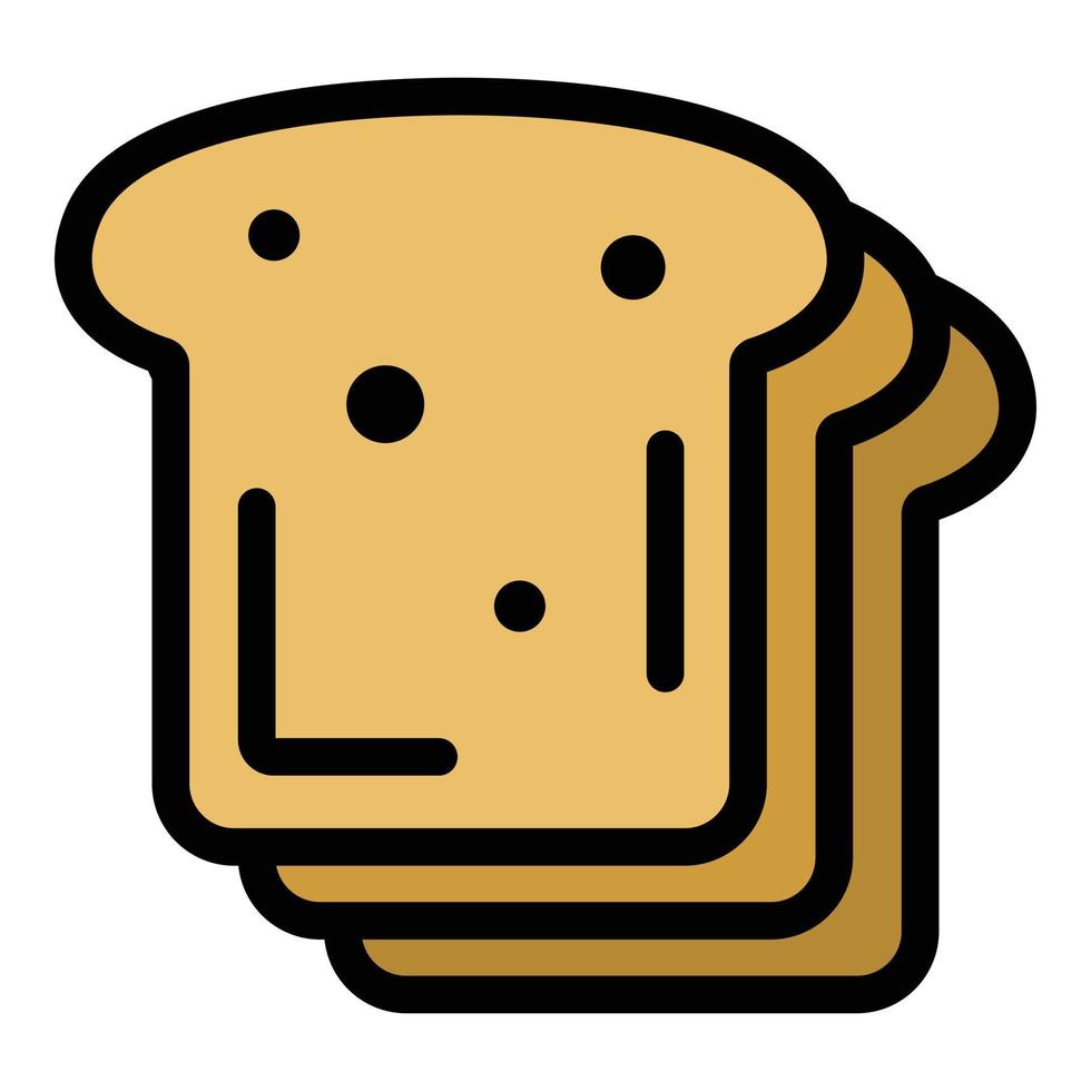 Sliced bread icon color outline vector